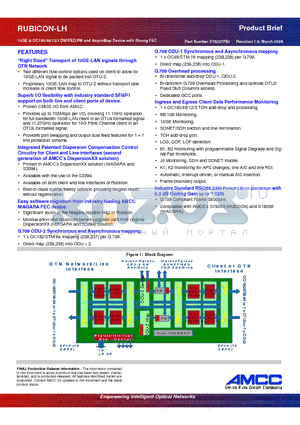 CS19227PBI datasheet - 10GE & OC192/48/12/3 DW/FEC/PM and AsyncMap Device with Strong FEC