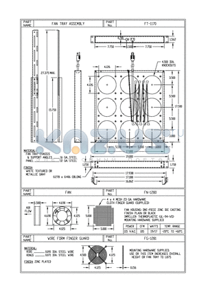 FT-1170 datasheet - FAN TRAY ASSEMBLY