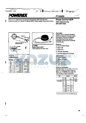FT1500DL-12 datasheet - Phase Control SCR 1500 Amperes Avg 200-1200 Volts