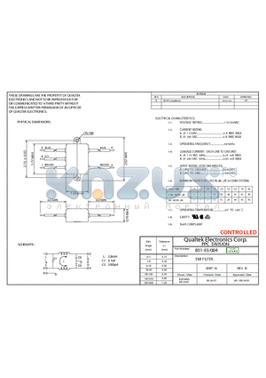 851-03-004 datasheet - EMI FILTER