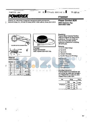 FT3000AV-60 datasheet - Phase Control SCR 3000 Amperes Avg 3000-4000 Volts