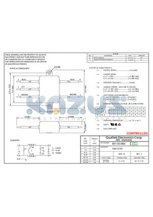 851-05/006 datasheet - EMI FILTER