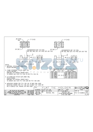 FTH-13R-01 datasheet - FLAT TIE HOLDER