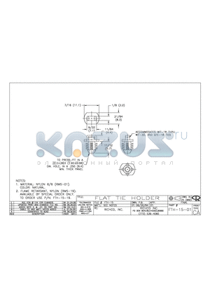 FTH-15-01 datasheet - FLAT TIE HOLDER