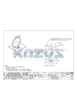 FTH-22-01 datasheet - WIRE TIE HOLDER