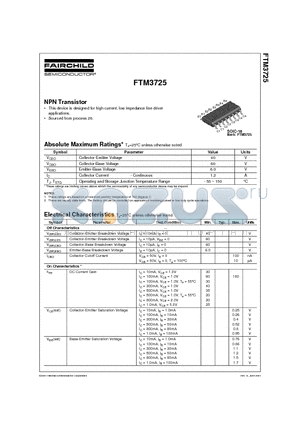 FTM3725 datasheet - NPN Transistor