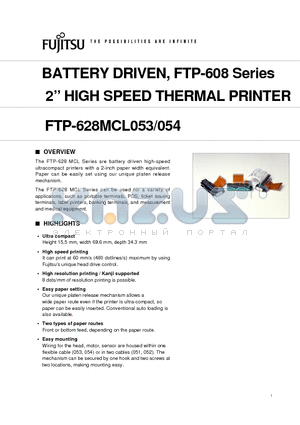 FTP-628DCL300 datasheet - 2 HIGH SPEED THERMAL PRINTER
