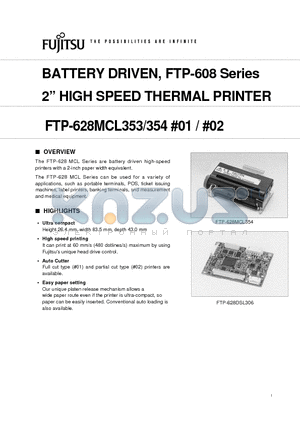 FTP-628MCL354-02 datasheet - 2 HIGH SPEED THERMAL PRINTER