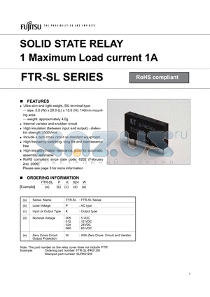 FTR-SL datasheet - SOLID STATE RELAY 1 Maximum Load current 1A