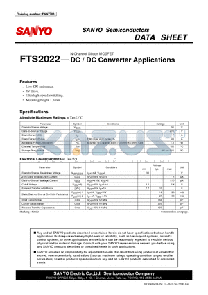 FTS2022 datasheet - DC / DC Converter Applications