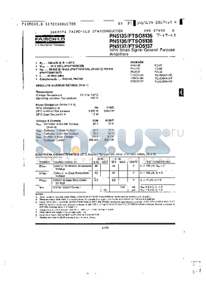 FTSO5135 datasheet - NPN Small Signal General Purpose Amplifiers