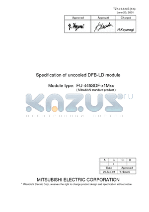 FU-445SDF-1M1C datasheet - 1.3 um UNCOOLED DFB-LD MODULE WITH SINGLEMODE FIBER PIGTAIL (BIAS CIRCUIT INTEGRATED, DIGITAL APPLICATION)