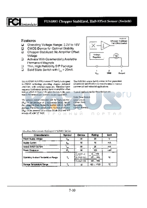 FUS5881EEUA datasheet - Chopper Stabilized, Hall-Effect Sensor(Switch)