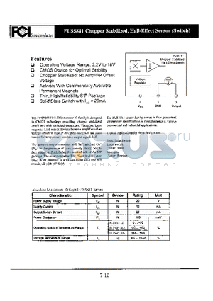 FUS5881SUA datasheet - Chopper Stabilized, Hall-Effect Sensor(Switch)