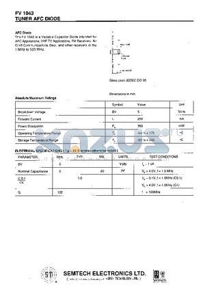 FV1043 datasheet - TUNER AFC DIODE