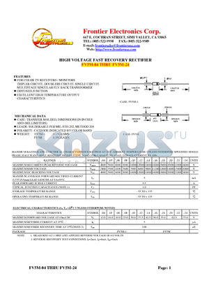 FV5M-20 datasheet - HIGH VOLTAGE FAST RECOVERY RECTIFIER