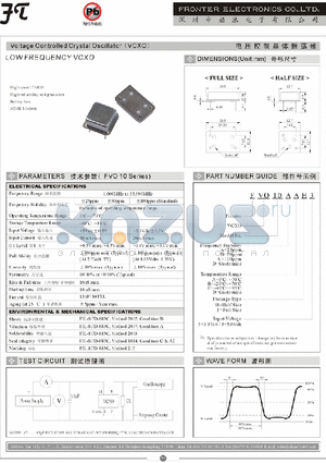 FVO10AAH3 datasheet - LOW FREQUENCY VCXO