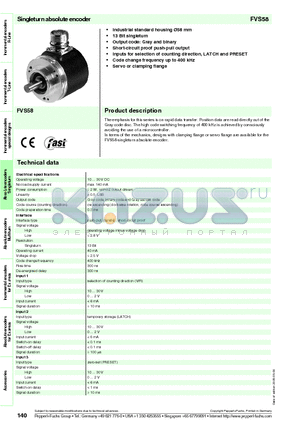 FVS58I-011K2A3GN-0013 datasheet - Singleturn absolute encoder