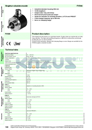 FVS58N-011K2R3BN-0013 datasheet - Singleturn absolute encoder