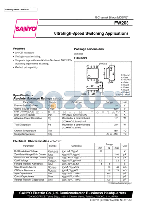 FW203 datasheet - Ultrahigh-Speed Switching Applications