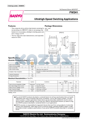 FW241 datasheet - Ultrahigh-Speed Swiching Applications