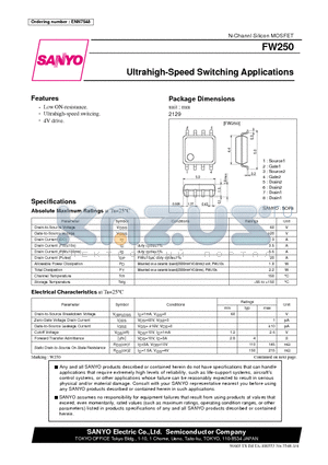 FW250 datasheet - N-Channl Silicon MOSFET Ultrahigh-Speed Switching Applications