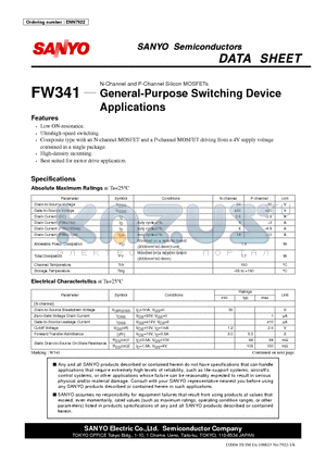 FW341 datasheet - General-Purpose Switching Device Applications