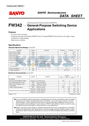 FW342 datasheet - General-Purpose Switching Device Applications