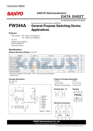 FW344A datasheet - N-Channel and P-Channel Silicon MOSFETs General-Purpose Switching Device Applications