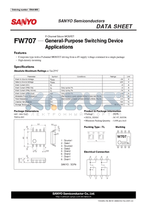 FW707 datasheet - General-Purpose Switching Device Applications