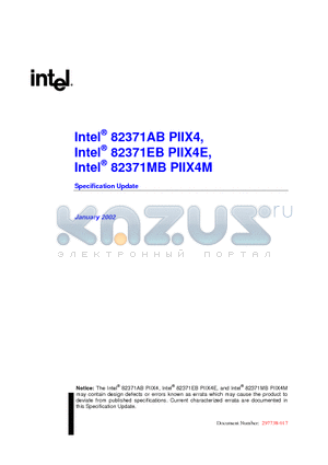 FW82371EB datasheet - Intel^ 82371AB PIIX4, Intel^ 82371EB PIIX4E, Intel^ 82371MB PIIX4M