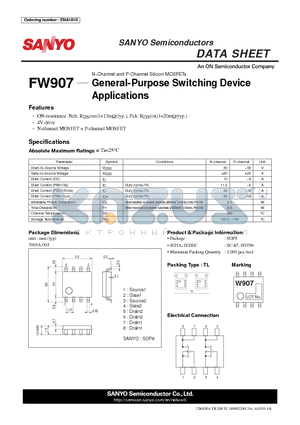 FW907 datasheet - General-Purpose Switching Device Applications