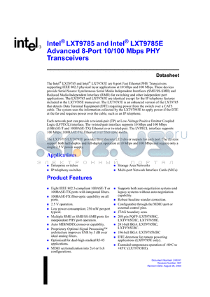 FWIXFLCD0QE001 datasheet - Advanced 8-Port 10/100 Mbps PHY Transceivers