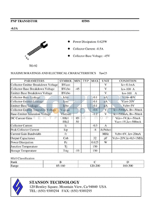 8550S datasheet - PNP TRANSISTOR