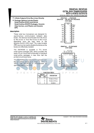 85511012A datasheet - OCTAL BUS TRANSCEIVERS WITH 3-STATE OUTPUTS