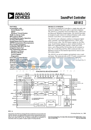 AD1812 datasheet - SoundPort Controller