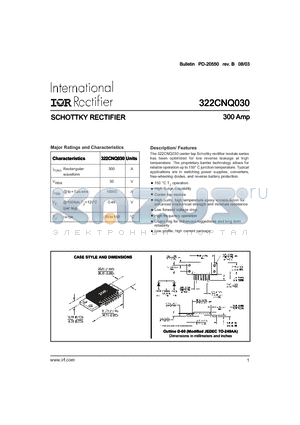 322CNQ030_03 datasheet - SCHOTTKY RECTIFIER