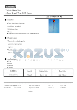 323-2SURD-S530-A3_07 datasheet - 5.0mm Round Type LED Lamps