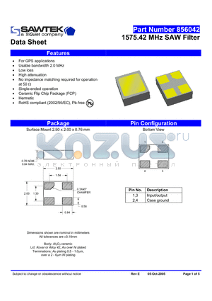 856042 datasheet - 856042