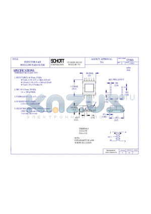 32300 datasheet - INDUCTOR 4 mH POTS LOW PASS FILTER