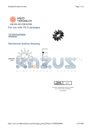 323005B00000 datasheet - For use with TO-5 packages