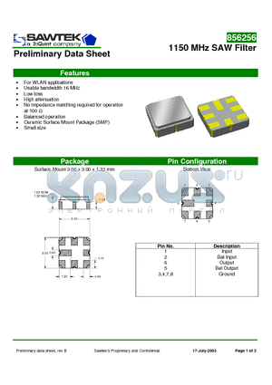 856256 datasheet - 856256