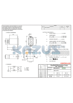 858-06-011 datasheet - EMI FILTER