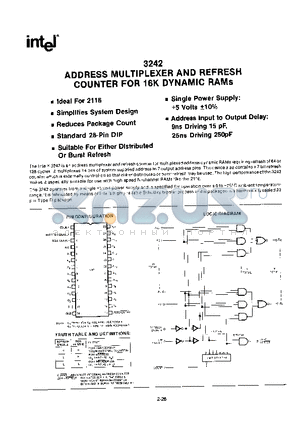 3242 datasheet - ADDRESS MULTIPLEXER AND REFRESH COUNTER FOR 16K DYNAMIC RAMS