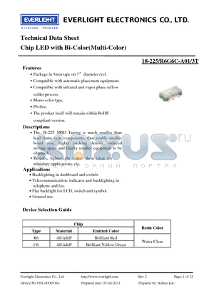 18-225-R6G6C-A01-3T_11 datasheet - Chip LED with Bi-Color(Multi-Color)