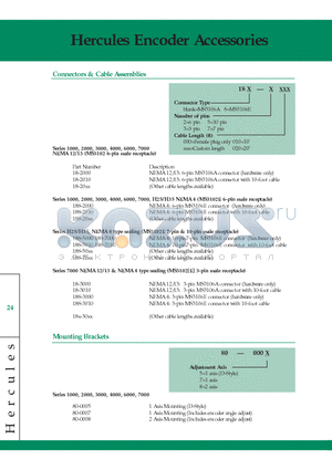 18-7XXX datasheet - Hercules Encoder Accessories