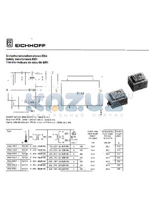 E154-12E datasheet - Safety transformers