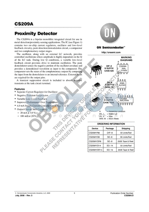 CS209AYD14 datasheet - Proximity Detector