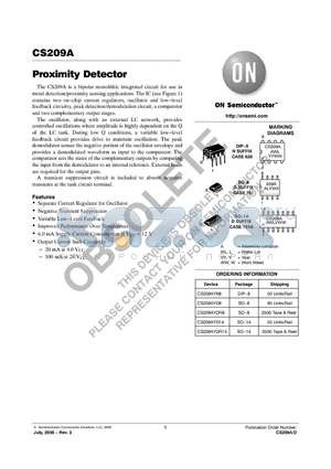 CS209AYD8 datasheet - Proximity Detector