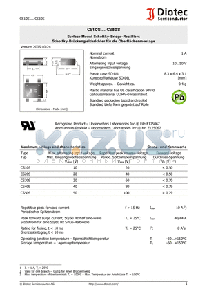 CS20S datasheet - Surface Mount Schottky-Bridge-Rectifiers